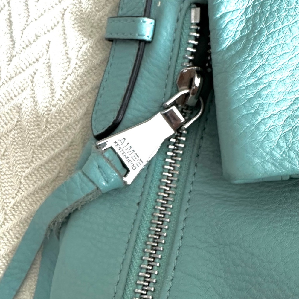 AIMEE KESTENBERG Baby Blue Genuine Leather Slouchy Hobo Purse Designer Bag - Picture 10 of 15